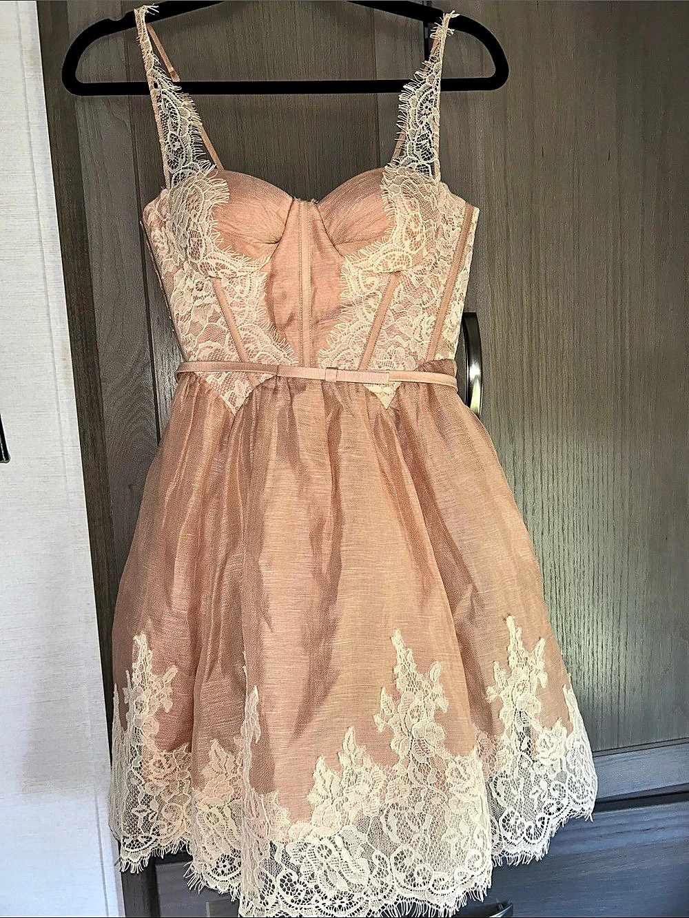 Zimmermann Valiant Lace-Trim Mini Dress Pink & Cream Size 0